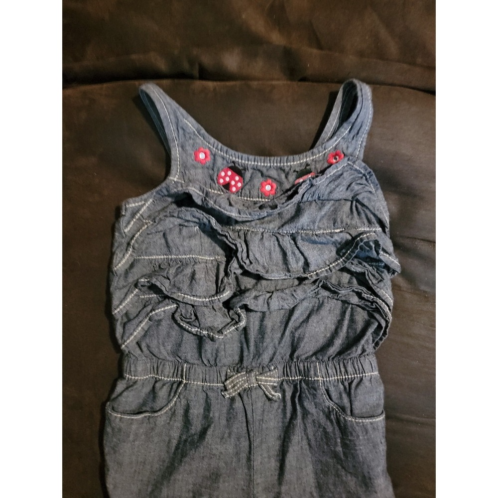 Gymboree polka dot ladybug denim romper one piece size 6